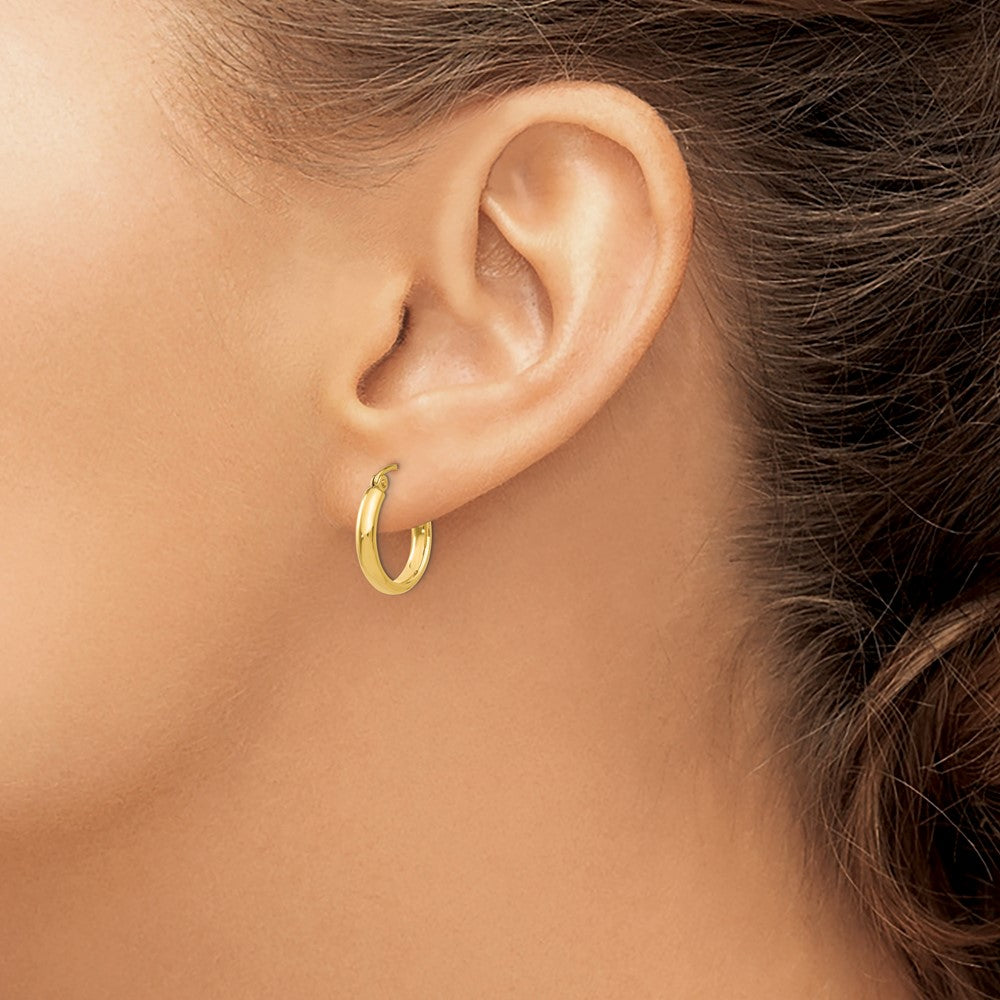 14k 2.75x16mm Polished Tube Hoop Earrings