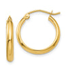 14k 2.75x18mm Polished Tube Hoop Earrings