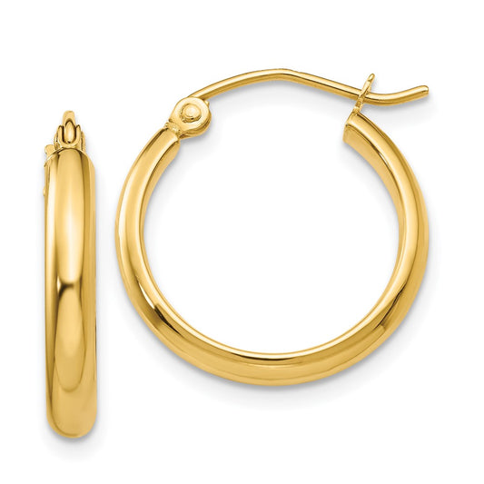14k 2.75x18mm Polished Tube Hoop Earrings
