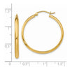 14k 2.75x30mm Polished Tube Hoop Earrings