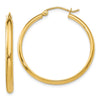 14k 2.75x30mm Polished Tube Hoop Earrings