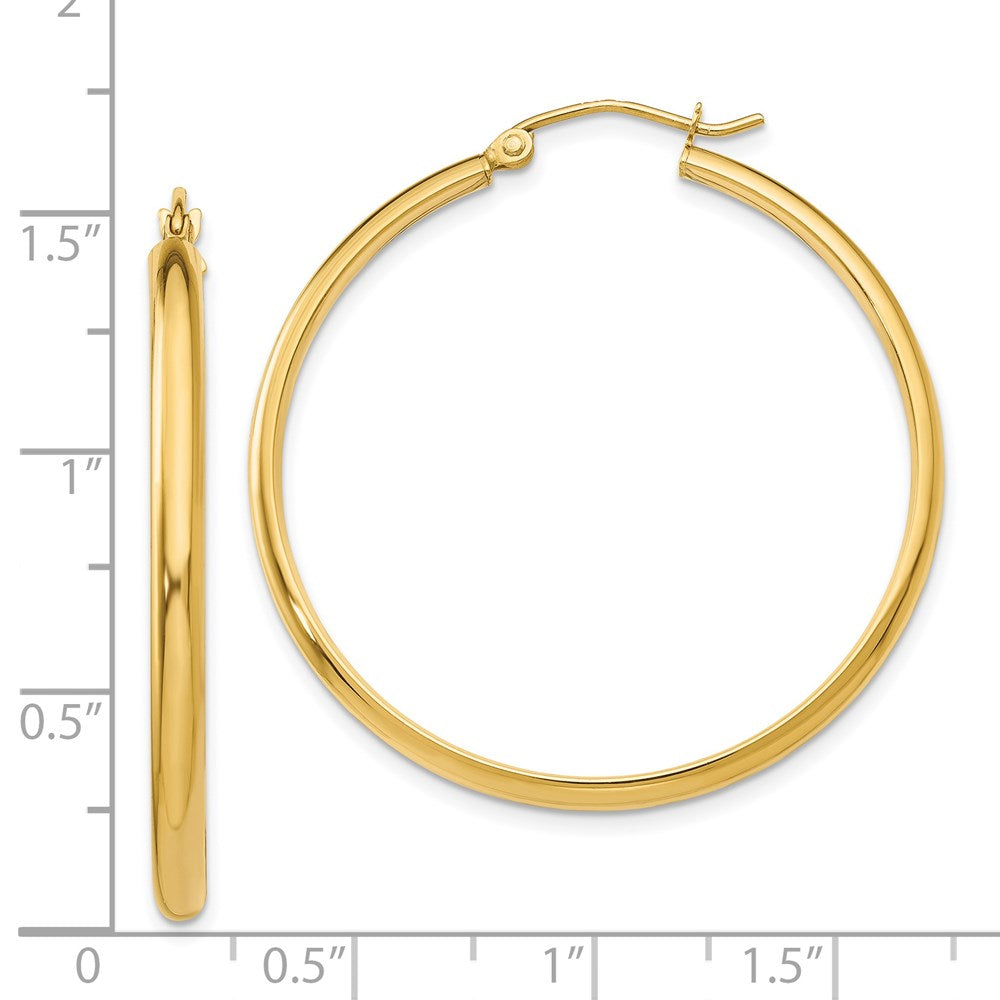 14k 2.75x35mm Polished Tube Hoop Earrings
