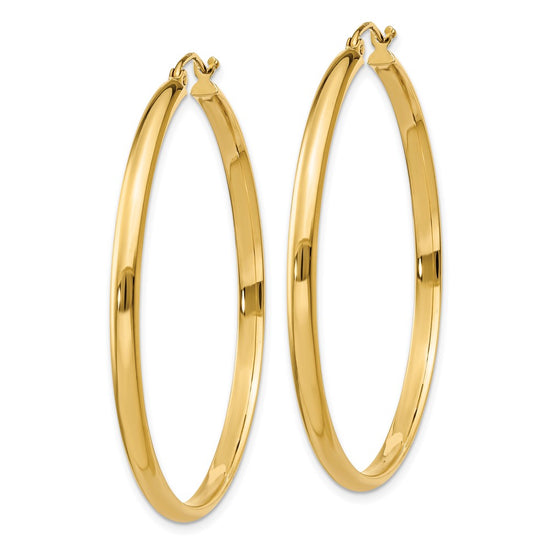 14k 2.75x40mm Polished Tube Hoop Earrings
