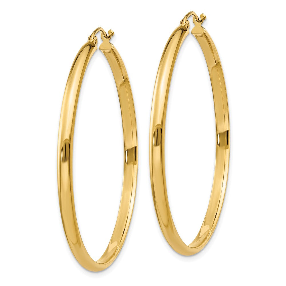 14k 2.75x40mm Polished Tube Hoop Earrings