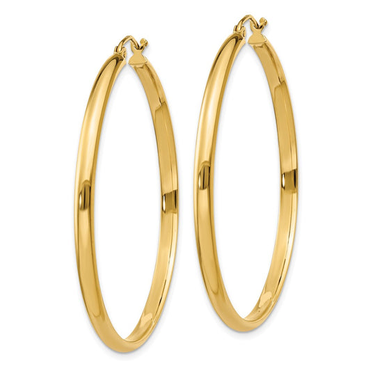 14k 2.75x40mm Polished Tube Hoop Earrings