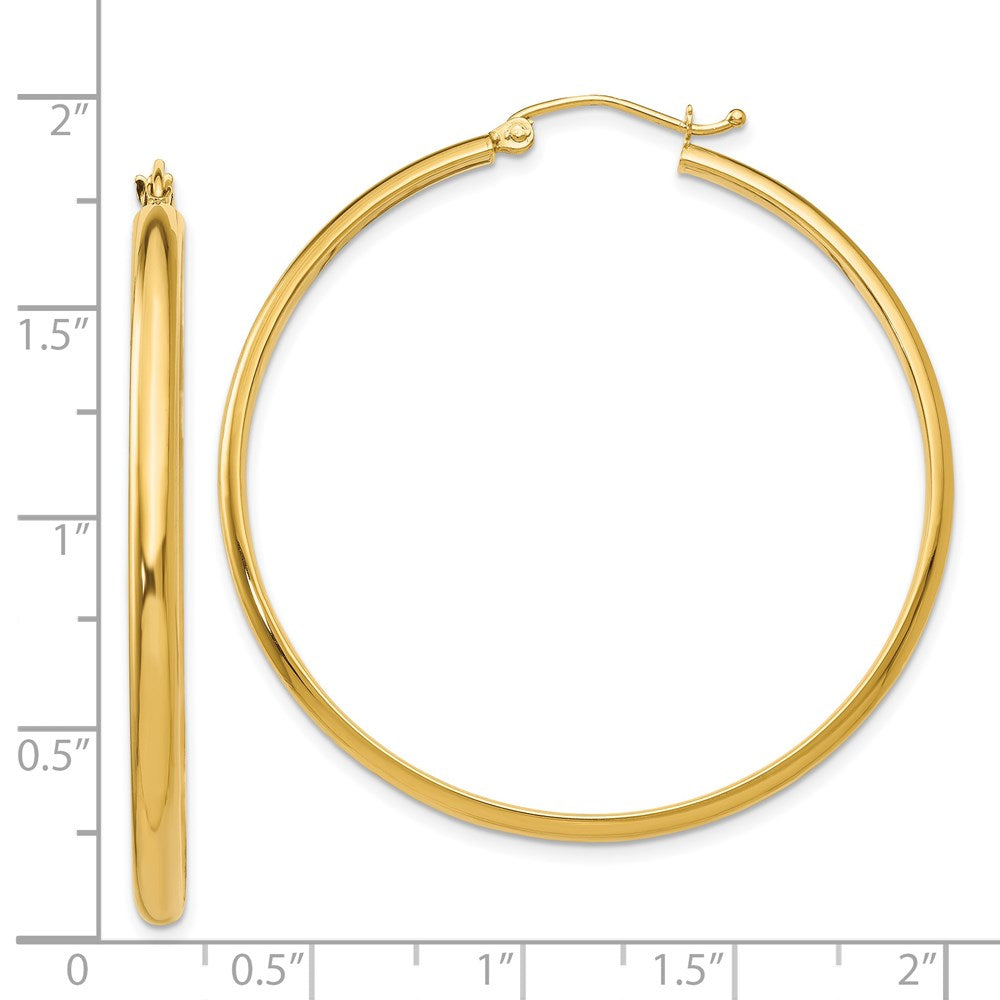 14k 2.75x40mm Polished Tube Hoop Earrings