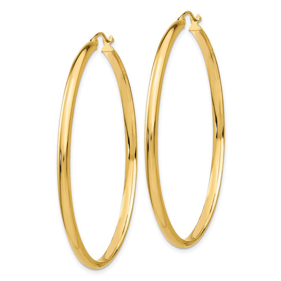 14k 2.75x50mm Polished Tube Hoop Earrings