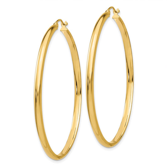 14k 2.75x50mm Polished Tube Hoop Earrings