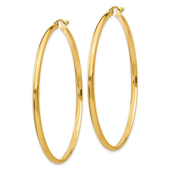 14k 2.75x55mm Polished Tube Hoop Earrings