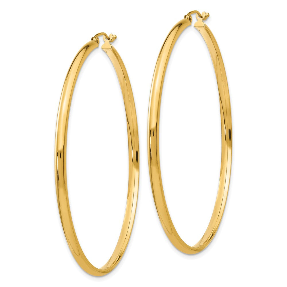 14k 2.75x55mm Polished Tube Hoop Earrings