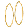 14k 2.75x65mm Polished Tube Hoop Earrings