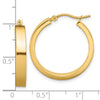 14k 4x25mm Polished Tube Hoop Earrings