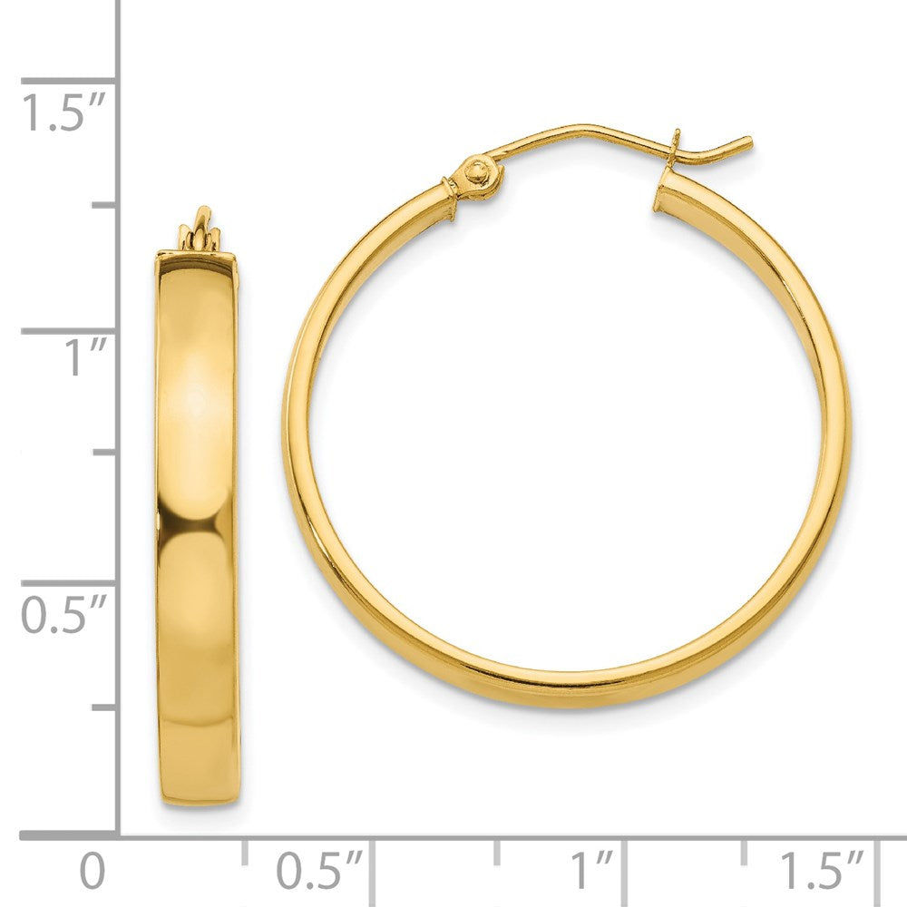 Gold Rectangle Tube Hoop Earrings