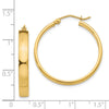 14k 4x28mm Polished Tube Hoop Earrings