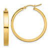 14k 4x28mm Polished Tube Hoop Earrings