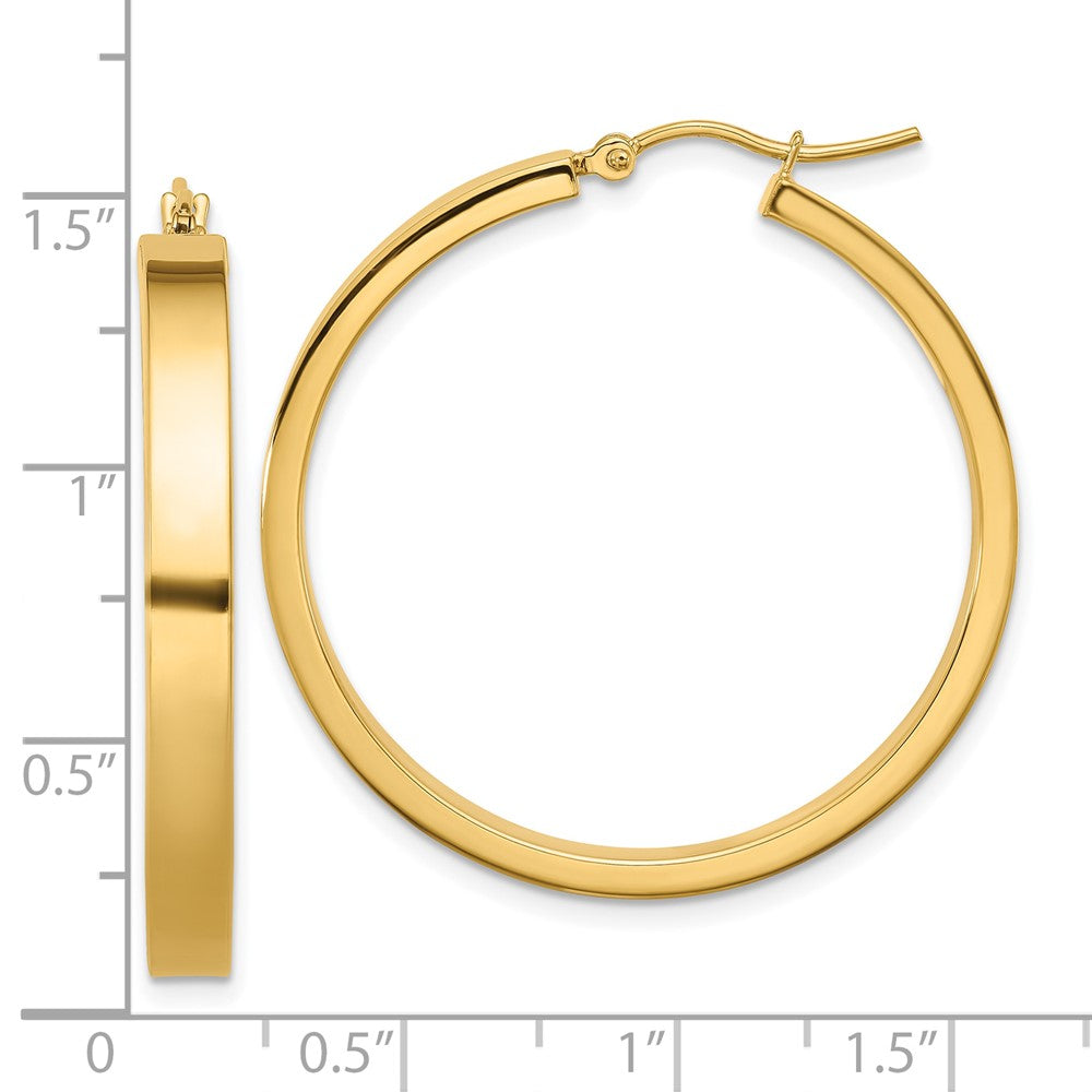 Gold Rectangle Tube Hoop Earrings