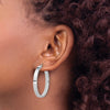 14K White Gold 4x35mm Polished Tube Hoop Earrings