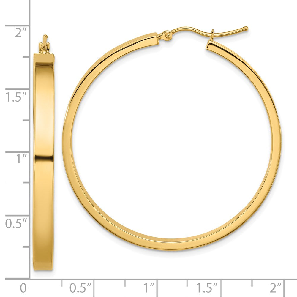 Gold Rectangle Tube Hoop Earrings