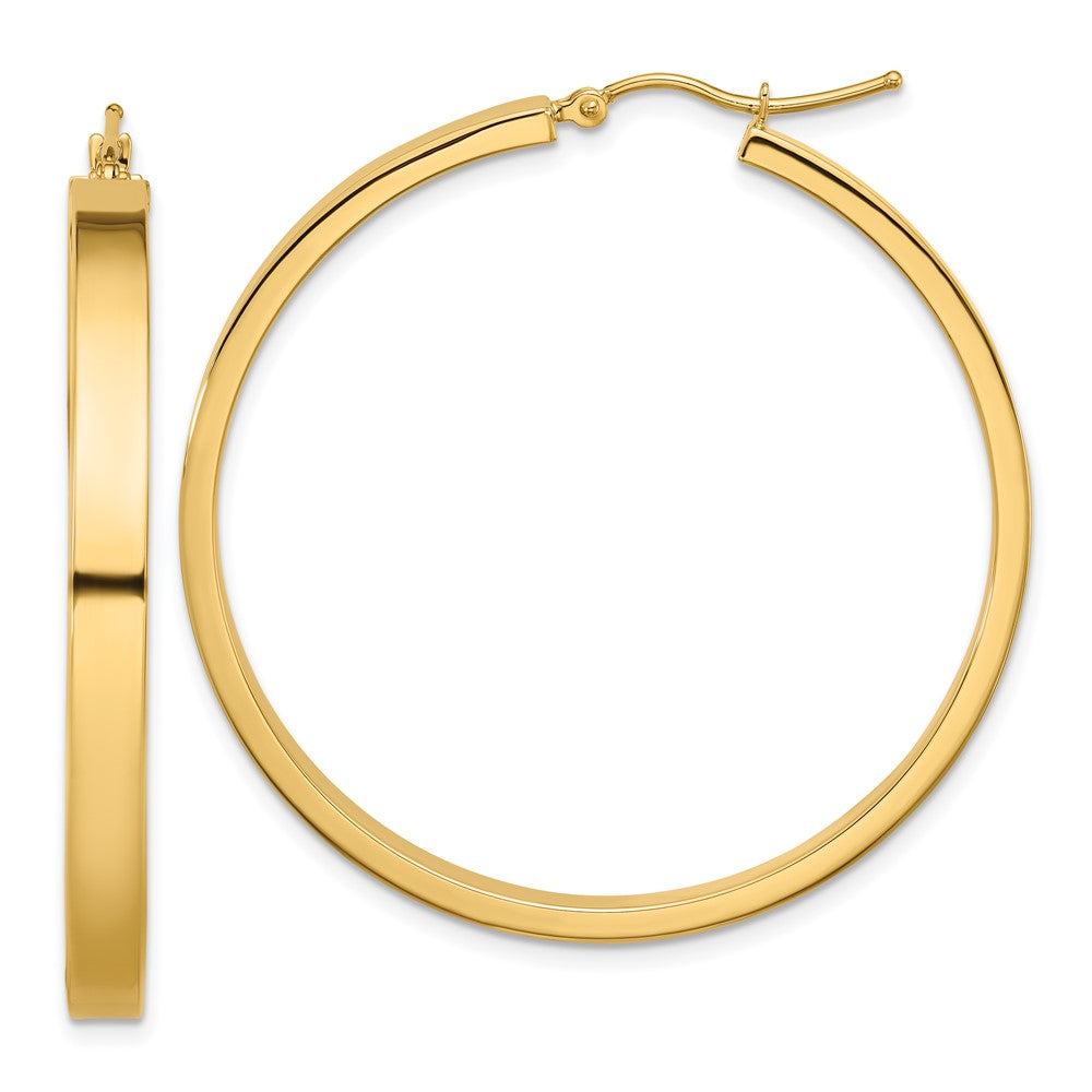 14k 4x45mm Polished Tube Hoop Earrings