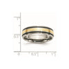 Titanium Antique and Brushed with 14k Inlay Grooved Band