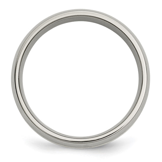 Chisel Titanium Polished with 14k Gold Inlay 6mm Band