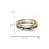 Chisel Titanium Brushed with 14k Gold Inlay 5mm Band
