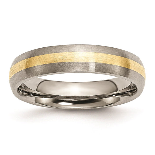Titanium Brushed with 14k Inlay Band