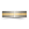 Titanium Brushed with 14k Inlay Flat Band