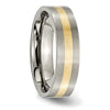 Titanium Brushed with 14k Inlay Flat Band