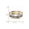Titanium Brushed with 14k Inlay Flat Band
