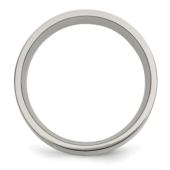 Titanium Brushed with 14k Inlay Flat Band
