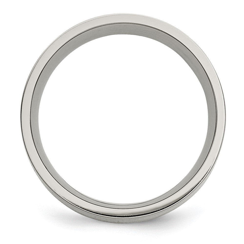 Titanium Brushed with 14k Inlay Flat Band