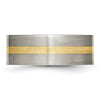 Titanium Brushed with 14k Inlay Flat Band