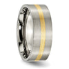 Titanium Brushed with 14k Inlay Flat Band