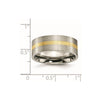 Titanium Brushed with 14k Inlay Flat Band