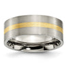 Titanium Brushed with 14k Inlay Flat Band