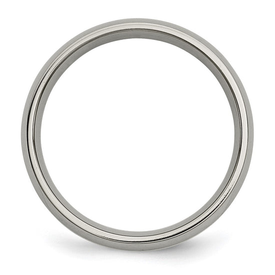 Chisel Titanium Polished with 14k Gold Inlay 5mm Band