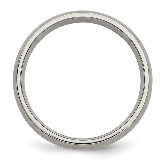 Chisel Titanium Brushed with 14k Gold Inlay 6mm Band