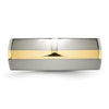 Chisel Titanium Polished with 14k Gold Inlay 8mm Band