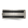 Chisel Titanium Brushed Black IP-plated Cable 1/20 Carat Diamond 10mm Band