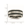 Chisel Titanium Brushed Black IP-plated Cable 1/20 Carat Diamond 10mm Band