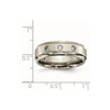 Chisel Titanium Polished 1/5 Carat Diamond Ridged Edge 7mm Band