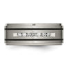 Chisel Titanium Brushed Polished and Enameled 1/4 Carat Diamond 9mm Band