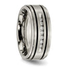 Chisel Titanium Brushed Polished and Enameled 1/4 Carat Diamond 9mm Band