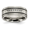 Chisel Titanium Brushed Polished and Enameled 1/4 Carat Diamond 9mm Band