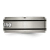 Chisel Titanium Brushed Polished and Enameled 1/2 Carat Diamond 9mm Band