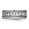 Chisel Titanium Brushed Polished and Enameled 1/2 Carat Diamond 9mm Band