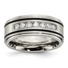 Chisel Titanium Brushed Polished and Enameled 1/2 Carat Diamond 9mm Band
