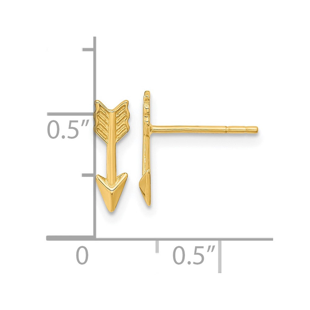 14k Polished Arrow Post Earrings