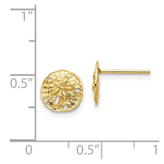 14K Sand Dollar Post Earrings